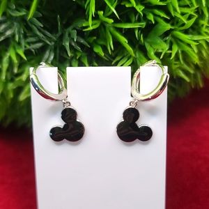 Disney Mickey themed tribute hoop earrings 925 sterling silver hypoaller…